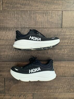 Hoka womens Black and White Running Shoes